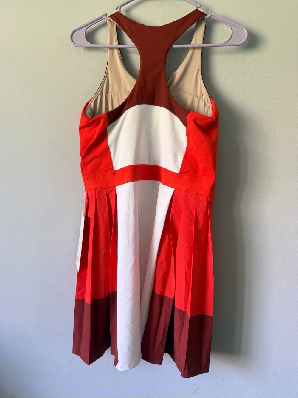lululemon athletica White and Red Colorblock Athletic Mini Dress